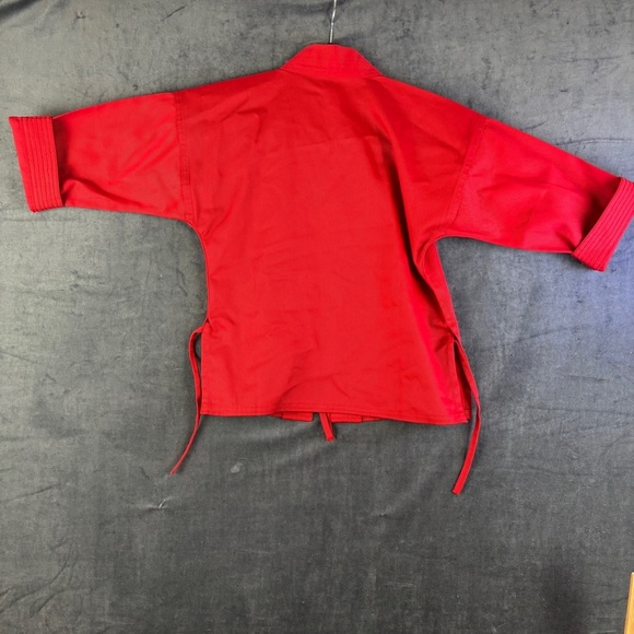 Kids Red Martial Arts Gi Top and pants set (size 000 translates to child medium) - Picture 5 of 9